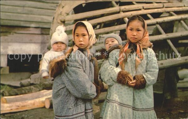 Eskimos Inuit Kinder Children of Nome Alaska