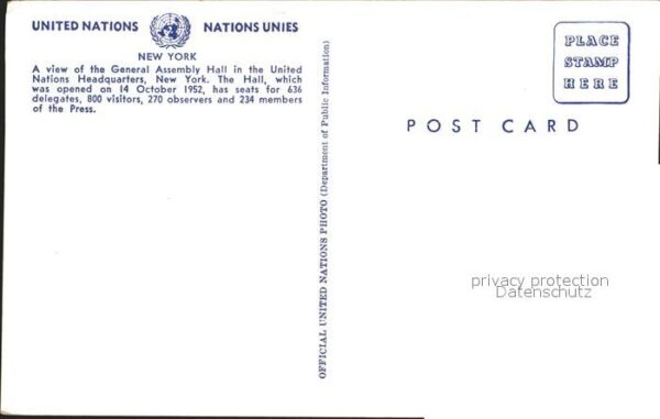 Politik General Assembly Hall United Nation Hea – Bild 2