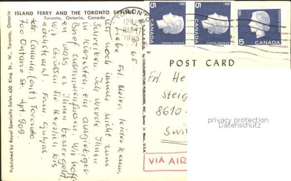 Faehre Ferry Bac Traghetto-- Island Ferry Toronto Ontario Canada – Bild 2