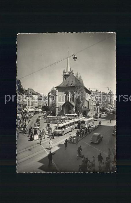 Postbus Strassenbahn Lausanne Place et Eglise S