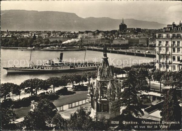 Dampfer Binnenschifffahrt Helvetie Geneve Monument Brunswick