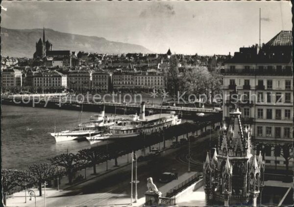 Dampfer Binnenschifffahrt Geneve Pont du Mont Blanc