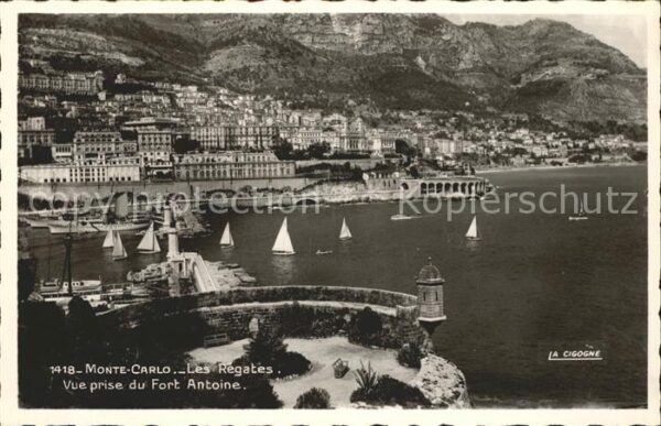 Monte-Carlo Les Regates vue prise du Fort Antoine