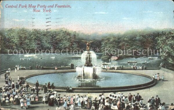 New York City Central Park May Party and Fountain