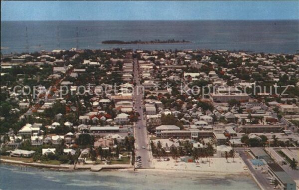 Key West Aerial view Duval Street Gulf of Mexico