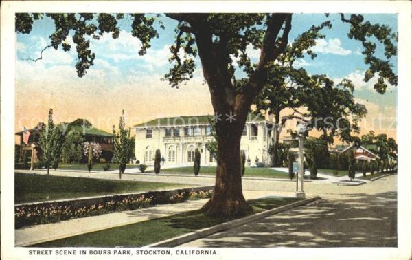 Stockton California Street Scene in Bours Park
