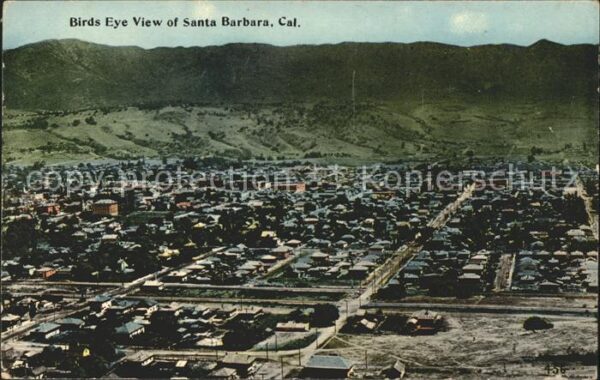 Santa Barbara California Birds Eye view Panorama