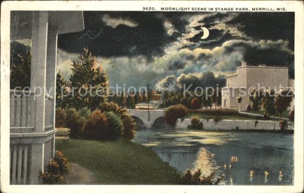 Merrill Wisconsin Moonlight scene in Stange Park