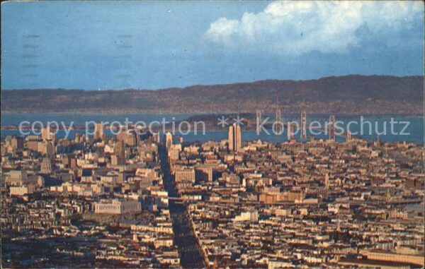 San Francisco California Panoramic view from Twin Peaks Market S