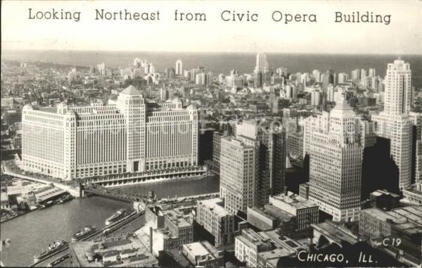Chicago Illinois Looking Northeast from Civic Opera Buil