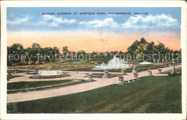 Indianapolis Sunken Gardens at Garfield Park Fountai