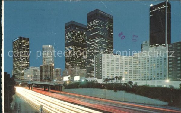 Los Angeles California Downtown Hilton Hotel at night