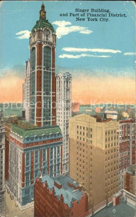 New York City Singer Building Financial District Skys