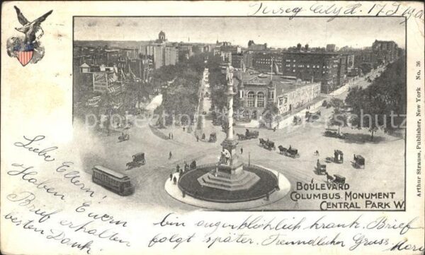Jersey City Boulevard Columbus Monument Central Par