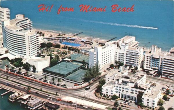 Miami Beach Hotels Tennis aerial view