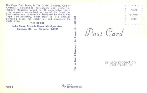 Chicago Illinois Cape Cod Room The Drake Restaurant – Bild 2