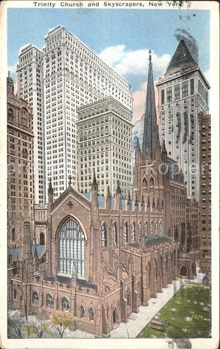 New York City Trinity Church and Skyscrapers