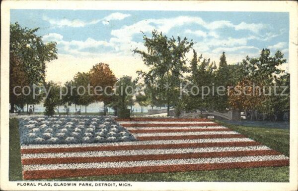 Detroit Michigan Floral Flag Gladwin Park