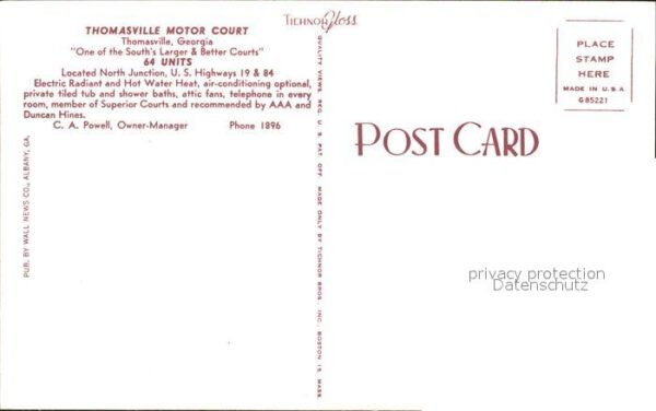 Thomasville Georgia Motor Court Hotel Garden – Bild 2