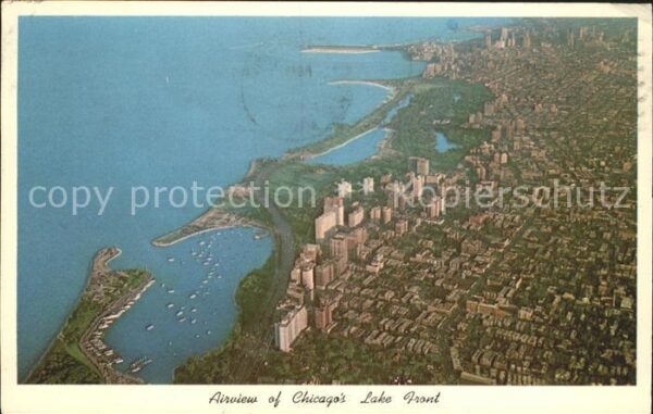 Chicago Illinois Airview of Lake Front Belmont Harbor