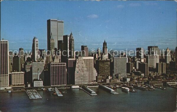 New York City Skyline of Lower Manhattan World Trade