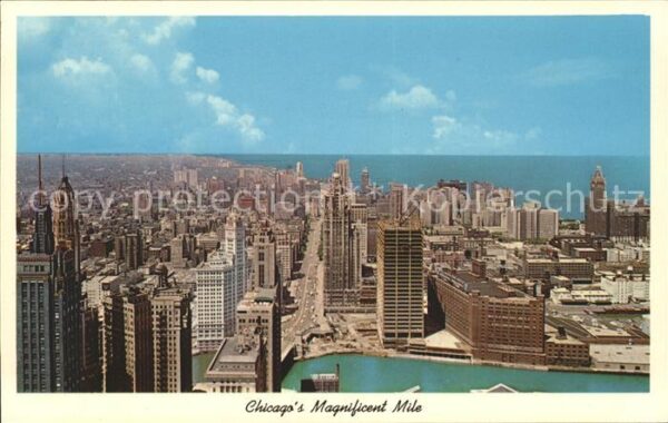 Chicago Illinois Panoramic view Michigan Avenue Lake Fro