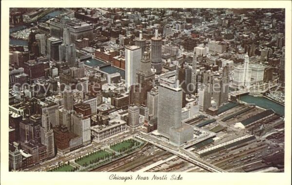 Chicago Illinois Near North Side Skyscrapers aerial view