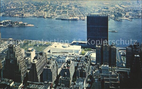 New York City Aerial view of Midtown Manhattan United
