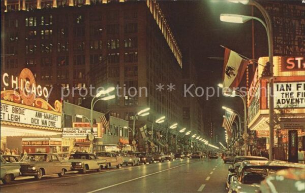 Chicago Illinois State Street at night