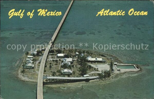 Pigeon Key Aerial view Gulf of Mexico Atlantic Oce