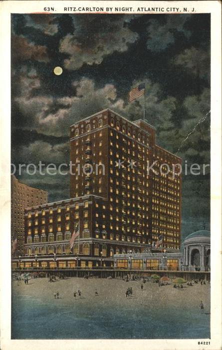Atlantic City New Jersey Ritz Carlton Hotel at night moonlight