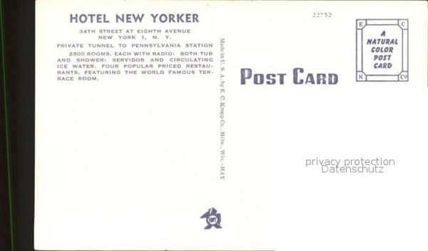 New York City Hotel New Yorker Manhattans largest hot – Bild 2