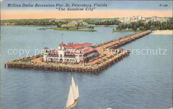 Saint Petersburg Florida Million Dollar Recreation Pier aerial v