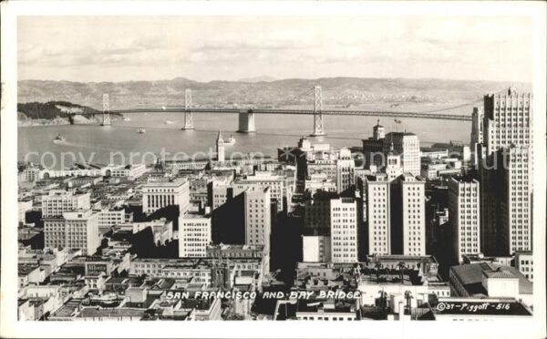 San Francisco California Panoramic view Bay Bridge