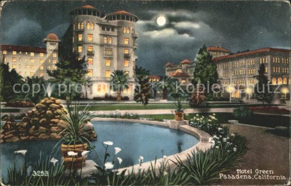 Pasadena California Hotel Green at night moonlight