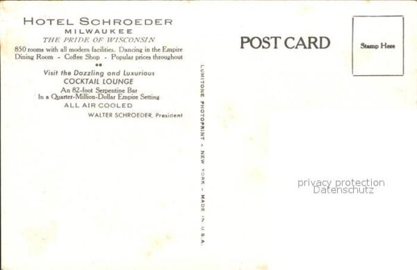 Milwaukee Wisconsin Hotel Schroeder – Bild 2