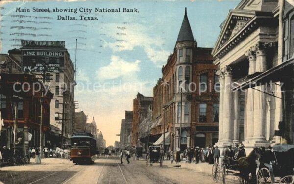 Dallas Texas Main Street City National Bank Tram