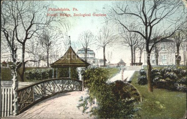 Philadelphia Pennsylvania Rustic Bridge Zoological Gardens