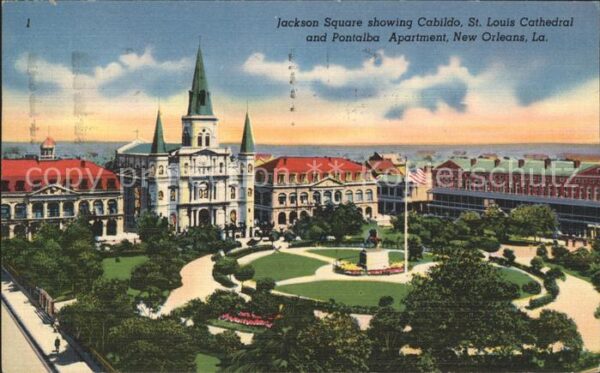 New Orleans Louisiana Jackson Square Cabildo Monument Saint L
