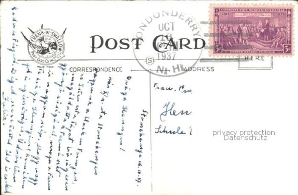 Derry New Hampshire Pinkerton Academy hand colored – Bild 2