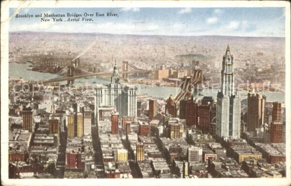 New York City Brooklyn and Manhattan Bridges over Eas