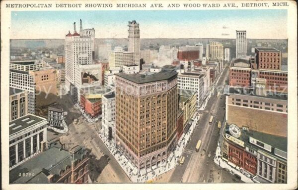 Detroit Michigan Metropolitan Michigan Avenue Wood Ward