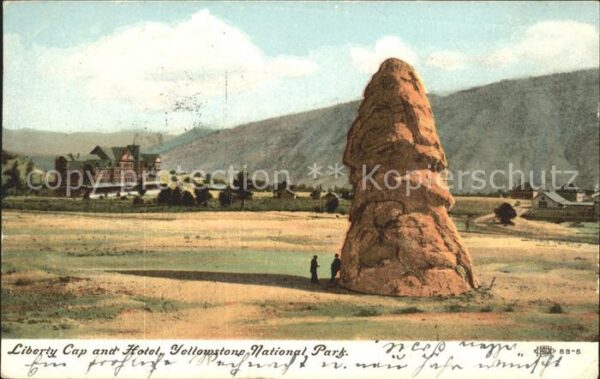Yellowstone National Park Liberty Cap and Hotel