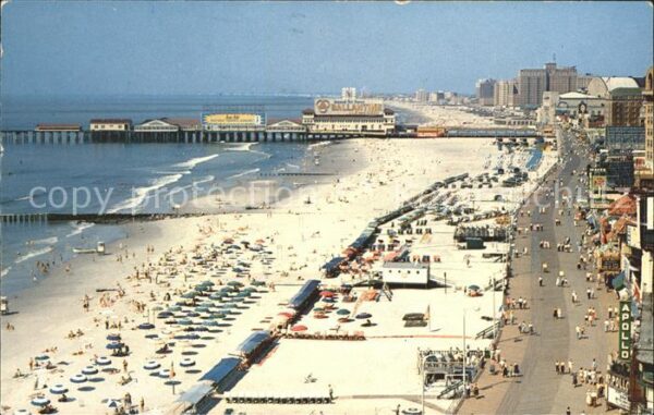 Atlantic City New Jersey Panoramic view Boardwalk Beach Atlantic