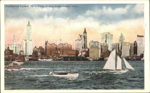 Jersey City Skyline of Lower New York Skyscraper Bo