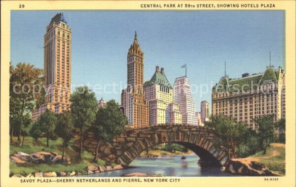 New York City Central Park at 59th Street Bridge Plaz