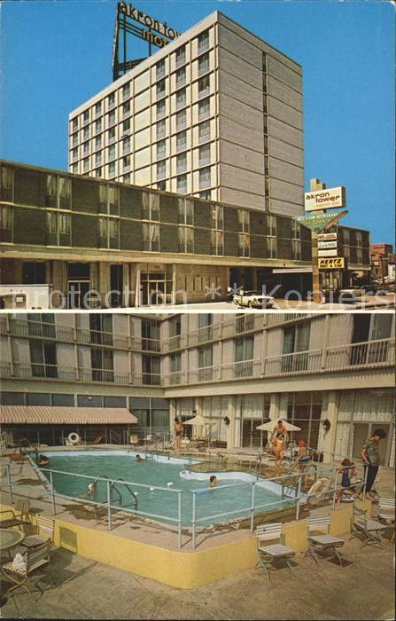 Akron Ohio Aktron Tower Motor Inn Hotel Swimming P