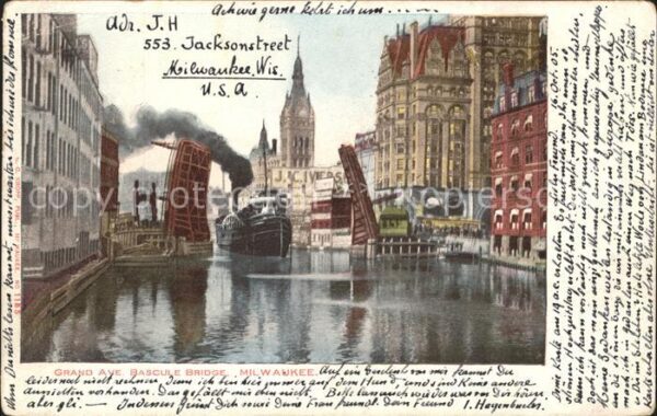 Milwaukee Wisconsin Grand Avenue Bridge Steamer