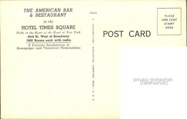 New York City American Bar Restaurant Hotel Times Squ – Bild 2
