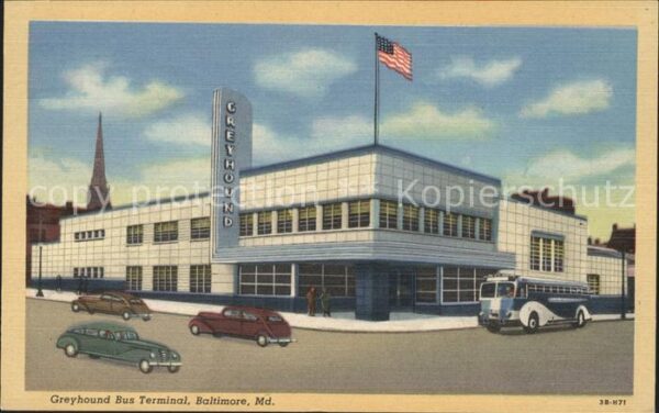 Baltimore Maryland Greyhound Bus Terminal Flag